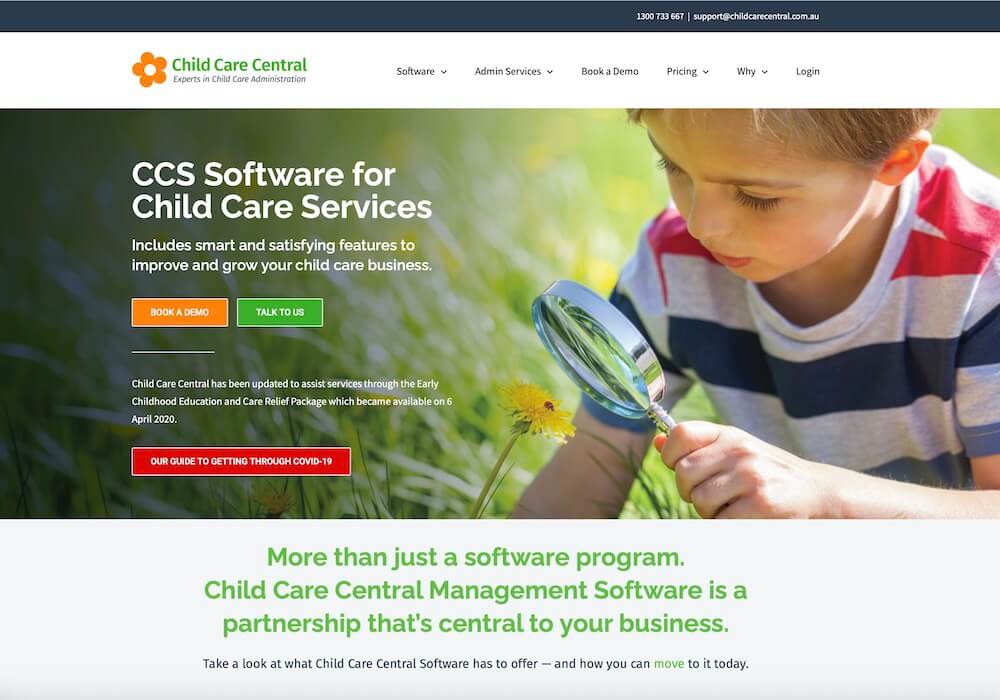 Digital Agency Brisbane client example Childe Care Central