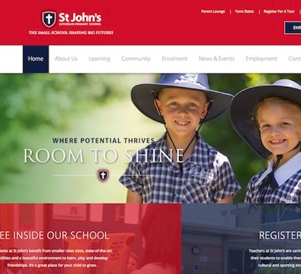 Branding Sunshine Coast client example, St Johns website Bundaberg